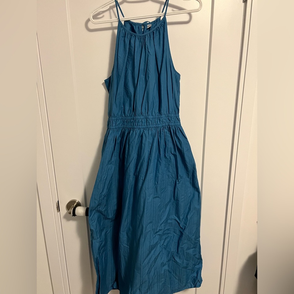 EUC Uniqlo Halter Maxi Dress | Blue | Size L